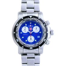 Mens Swiss Military Seawolf 1 Stnlss Steel Blue Dial Chrono Watch