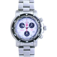 Mens Swiss Military Seawolf 1 Stnlss Steel Silver Dial Chrono Watch