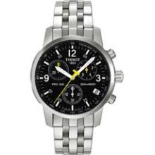 Men's Tissot PRC 200 Chronograph Watch with Black Dial (Model: