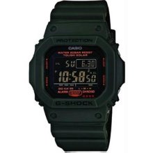 Men's Tough Solar Green Plastic Resin Case and Bracelet G-Shock Digital Dial