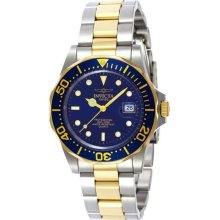 Men's Two Tone Stainless Steel Pro Diver Quartz Blue Dial Bezel
