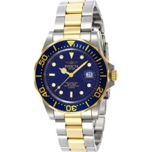 Men's Two Tone Stainless Steel Pro Diver Quartz Blue Dial Bezel