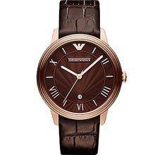 Men's Watch with Brown Leather Strap
