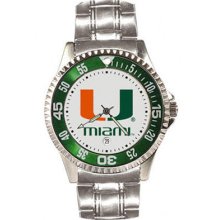 Miami Hurricanes Competitor Steel Watch Sun Time
