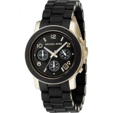 Michael Kors Chronograph Black Rubber Ladies Watch MK5191