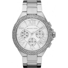 Michael Kors Crystal Accented Stainless Steel Chronograph Watch/Silvertone - Silver