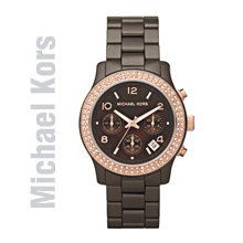 Michael Kors Ladies Watch MK5517 Ceramic Chronograph Brown