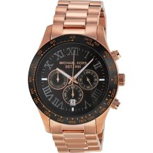 Michael Kors Layton Brown Dial Chronograph Gold-Tone Steel Mens Watch MK8247