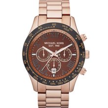 Michael Kors Layton Chronograph Watch, Rose Golden/Black