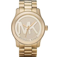 Michael Kors Logo Runway Goldtone Watch