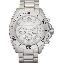 Michael Kors Men's Stainless Steel Case Quartz Chronograph Silver Dial Date Display MK8253