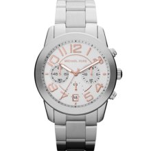 Michael Kors Mid-Size Silver Color Stainless Steel Mercer Chronograph