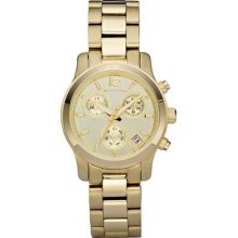 Michael Kors Mini Ladies Sport Brushed and Shiny Goldtone Watch, 33mm