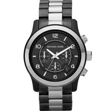 Michael Kors Oversized Two-Tone Chronograph Watch, Gunmetal/Silver