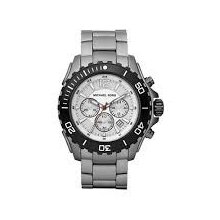 Michael Kors Round Drake Titanium White Dial Chronograph Mens Watch Mk8230