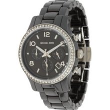 Michael Kors Runway Black Ceramic Chronograph Womens Watch Mk5470