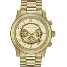 Michael Kors Watches Men's Chronograph Champagne Dial Gold Tone Stainl