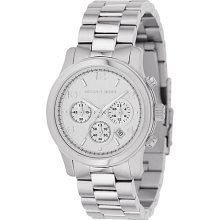 Michael Kors Watches Silver Chronograph Runway - Silver