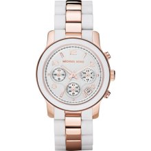 Michael Kors White Rose Gold Chronograph Ladies Watch Mk5464