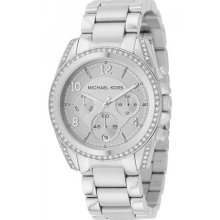 Michael Kors Women's Chronograph White Crystal Stainless Steel