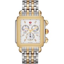 MICHELE MICHELE Deco XL Day Non-Diamond, Diamond Dial Two Tone