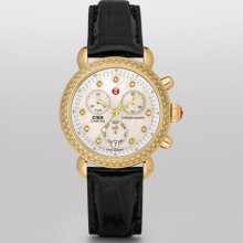 MICHELE MICHELE Signature CSX-36 Diamond Gold, Diamond Dial Black Alligator