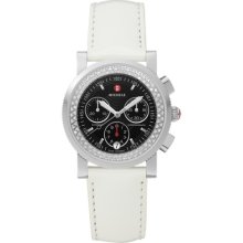 MICHELE Sport Sail Black Diamond White Patent Leather