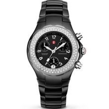 MICHELE Tahitian Black Ceramic Diamond Watch, 39mm