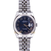 Mint Datejust 116234 Jubilee Band Fluted Bezel Blue Dial Perfect