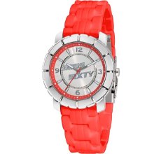 Miss Sixty Ladies Watch Sij003 In Collection Star, 3 H And S, White Dial And Red Strap