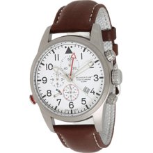 Momentum Titan Iii Men's Quartz Watch With White Dial Analogue Display And Brown Leather Strap 1M-Sp32w2c