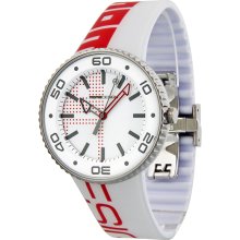 Momo Design Jet Red And White Dial Rubber Mens Watch 187-rb-vt-18wtrd