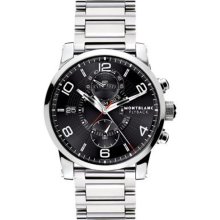 Montblanc Timewalker Black Steel Chronograph Mens Watch 105805