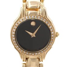 Movado 14K Yellow Gold & Diamond Ladies Watch 9/10 Condition