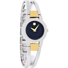 Movado Amorosa Ladies Two-Tone Bangle Bracelet Swiss Quartz Watch 0604760