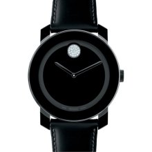 Movado 'Large Bold' Swarovski Crystal Marker Watch Black