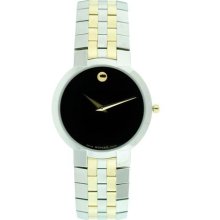 Movado Mens Faceto - Stainless & Gold-Tone - Black Museum Dial 0606062