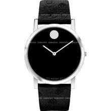 Movado Mens Museum Watch - Black Dial - Black Ostrich Leather Strap 0606220
