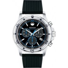 Movado Men's Swiss Sport Chronograph Series 800 Black Rubber Watch 2600102