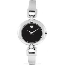 Movado Vivo Fashion Watch 10 Diamond Black Dial Stainless 0605779