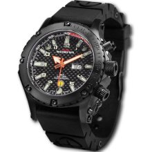 MTM Special Ops Mens Vulture Titanium Watch - Black Rubber Strap - Carbon Fiber Dial - MTM-VBTRS