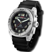 MTM Special Ops Mens Thunder Hawk Stainless Watch - Black Rubber Strap - Carbon Fiber Dial - MTM-THRS