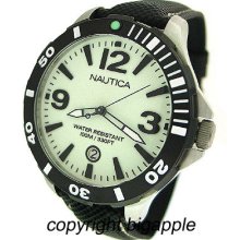 Nautica Leather Date 100m Mens Watch N13501g
