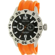 Nautica Men's Sport N18656G Orange Resin Quartz Watch with Black ...