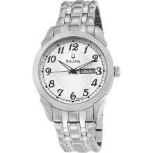 New BULOVA Mens Quartz Analog Round Watch Stainless Steel Bracelet