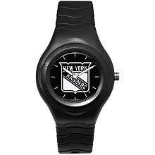 New York Rangers Shadow Black Sport Watch With White Logo