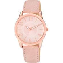 Nine West Polished Rosegold Strap Watch Women's