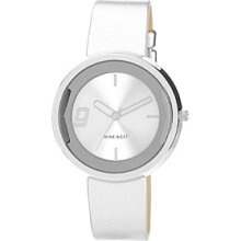 Nine West Polished Silvertone Strap Watch Women's