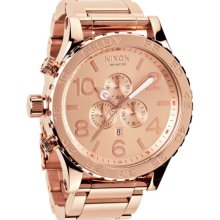 Nixon 51-30 Chrono Watch - Men's All Rose Gold, One Size