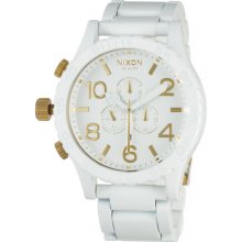 Nixon 51-30 Chrono Watch - Men's All White/Gold, One Size